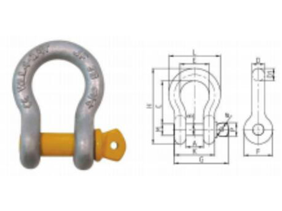 S6級螺栓銷軸式弓形卸扣(JBB) BOLTTYPE BOW SHACKLES (JBB)