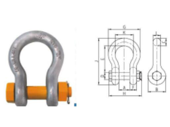 T8級螺栓銷軸式弓形卸扣(KBB) ALLOY BOLT TYPE BOW SHACKLES (KBB)