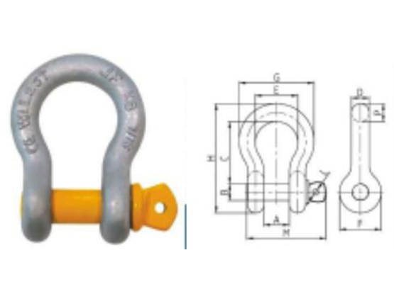 T8級螺紋銷軸式弓形卸扣(KB) ALLOY SCREW PIN BOW SHACKLES (KB)
