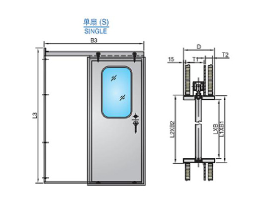 不銹鋼/鋁質單扇艙室移門 STAINLESS STEEL/ALUMINIUM SINGLE-LEAF SLDING DOOR FOR CABIN